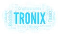 Tronix cryptocurrency coin word cloud. Royalty Free Stock Photo