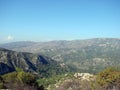 Troodos Mountains Cyprus. Landscapes of mountain horizons at an altitude of 500 m above sea level.