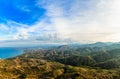 Troodos mountains panorama with Lefke town at the sea coast afar, North Cyprus Royalty Free Stock Photo