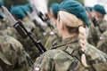 Polish army troop with women