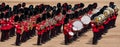 Trooping the Colour, military ceremony with massed bands at Horse Guards, Westminster, London UK