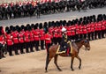 Trooping the Colour military parade at Horseguards, Westminster UK, marking Queen Elizabeth`s Platinum Jubilee.