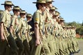 Australian Army diggers marching on parade Anzac Day Royalty Free Stock Photo