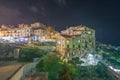 TROPEA, ITALY - JUNE 2017: Ancient cityscape of Tropea at night.