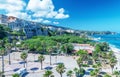 TROPEA, ITALY - JUNE 20, 2017: Cityscape aerial view. The city a