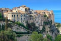 Tropea, Italy - September 8, 2019: Scenic view on side walls of ancient Tropea town