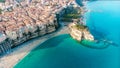 Tropea town and Tyrrhenian Sea beach with Sanctuary church of Santa Maria dell Isola - Panorama