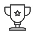 Trophy award cup line icon