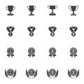 Trophy and awards vector icons set