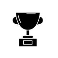 Trophy black icon, vector sign on isolated background. Trophy concept symbol, illustration Royalty Free Stock Photo