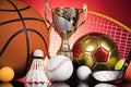 Trophy for champion, sport background Royalty Free Stock Photo