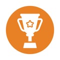 Trophy, champion, win, wining, winner icon. Orange vector design