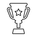 Trophy, champion, win, wining, winner outline icon. Line vector design