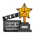 Trophy and clapperboard cinema movie