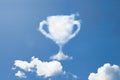 Trophy cloud shape on blue sky Royalty Free Stock Photo