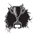 trophy cracked wall. trophy club graphic design logos or icons. vector illustration