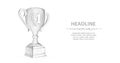 Trophy cup. Abstract vector 3d trophy isolated on white background. Royalty Free Stock Photo