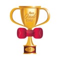 Trophy cup award best dad with bowtie Royalty Free Stock Photo