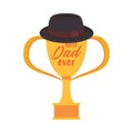 Trophy cup award best dad with hat Royalty Free Stock Photo