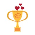 Trophy cup award best dad with hearts Royalty Free Stock Photo