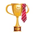 Trophy cup award best dad with necktie Royalty Free Stock Photo