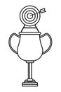 Trophy cup award icon cartoon in black and white Royalty Free Stock Photo