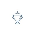 Trophy Cup Award line Icon, Vector flat design outline symbol Royalty Free Stock Photo