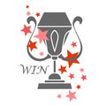 Trophy cup, award, vector icon in flat style. Simple winner symbol. Royalty Free Stock Photo