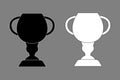 Trophy cup black white icon outline Royalty Free Stock Photo