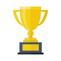 Trophy Cup Flat Icon, vector illustion flat design style. Royalty Free Stock Photo