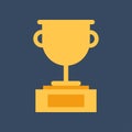 Trophy Cup Flat Icons. Gold Winner Cup. Best Reward.