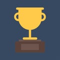 Trophy Cup Flat Icons. Gold Winner Cup. Best Reward.