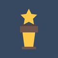 Trophy Cup Flat Icons. Gold Winner Cup. Best Reward.