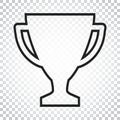 Trophy cup flat vector icon in line style. Simple winner symbol. Royalty Free Stock Photo