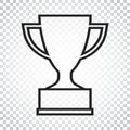 Trophy cup flat vector icon in line style. Simple winner symbol. Royalty Free Stock Photo