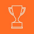 Trophy cup flat vector icon in line style. Simple winner symbol. Royalty Free Stock Photo