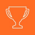 Trophy cup flat vector icon in line style. Simple winner symbol. Royalty Free Stock Photo