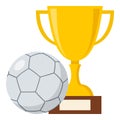 Trophy Cup and Futsal Ball Flat Icon