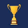 Trophy cup. Gold goblet isolated on background. Awards for winner, champion. Concept of victory, award, championship, leadership,