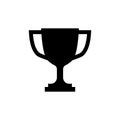 Trophy cup icon in flat style Simple winner symbol