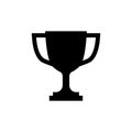 Trophy cup icon in flat style Simple winner symbol