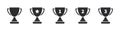 Trophy cup icons. Winner cups. Award and Prize. Rating badges. Vector illustration