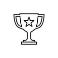 Trophy cup line icon in flat style Winner symbol Royalty Free Stock Photo