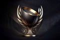 Trophy Cup in minimalistic black and gold combination