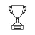 Trophy Cup Outline Flat Icon on White