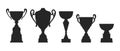 Trophy cup set of icons collection for app, web, or presentation. Simple flat minimalistic winning symbols isolated on white Royalty Free Stock Photo