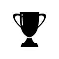 Trophy cup silhouette icon. Symbol of victory. Hand drawn simple illustration. Black isolated vector pictogram on white background Royalty Free Stock Photo