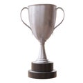 Trophy cup silver isolated on white transparent background, Second place winner Royalty Free Stock Photo