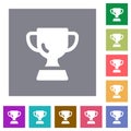 Trophy cup solid square flat icons