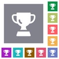 Trophy cup solid square flat icons Royalty Free Stock Photo